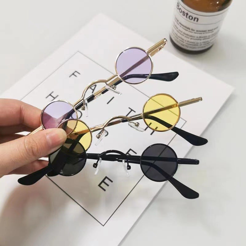 Wholesale Ultra-small frame round retro sunglasses for men and women hip-hop Sunglasses